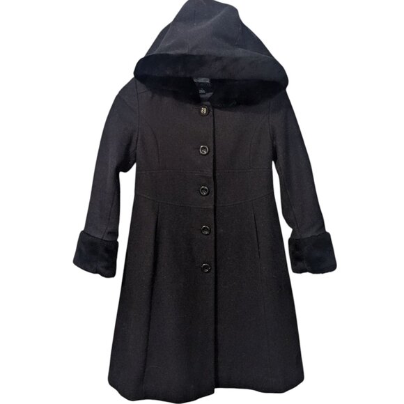 Rothschild Jacket Wool Hooded Faux Fur Cuffs Pea Dress Coat Heritage Core 7 - Picture 1 of 8